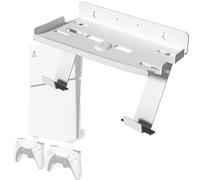 sciuU Support Mural pour PS5 Pro / PS5 Slim Console & Manette - Support Mural en Acier de 2mm Compatible avec PlayStation 5 Pro/Slim Disque/Digitale Edition + 2 * Porte Manette pour 2 Contrôleurs