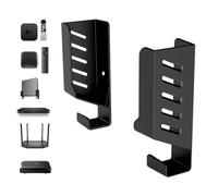 sciuU Support Mural Universel pour Box Internet Télécommande Routeur Modem | compatible avec Xiaomi TV Box S, Apple TV. Pour appareils <4cm, fixation ruban sans perçage ou vis, avec crochets câble