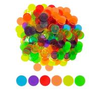 SCJJZ 100PCS Transparent Jeton de Bingo ø 19 mm, Jetons Loto de Plastique, Marqueur Bingo Colorém Jeu Éducatif pour Enfants pour Apprendre à Compter et Classer, pour Fêtes Familles Jeux etc