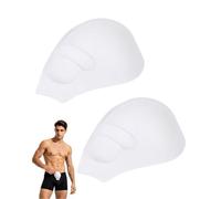 SCJJZ 2 Pièces Homme Slip Pad Intérieur Mousse Agrandir Pénis Poche Culotte Protection Push Up Cup Maillots de Bain Brief Tasse Pad Invisible Shorts sous-vêtements Pad(blanc)