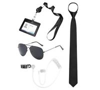 SCJJZ 4Pcs Agent Costume Accessoires, Ensemble de costumes de services secrets Accessoires de costumes d'espions pour hommes femmes enfants pour Cosplay