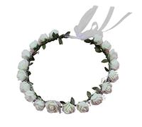 SCJJZ couronne de fleurs pour cheveux,couronne de fleurs pour cheveux,accessoire cheveux mariage,couronne fleur cheveux,bijoux femme,bijoux cheveux mariage,evjf(saint blanc)