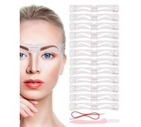 SCJJZ Lot de 24 pochoirs à sourcils,Moules réutilisables pour coiffer les sourcils,pochoir sourcil,Convient pour les débutants,Support en plastique rose pour des contours précis et une symétrie