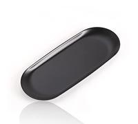 SCJJZ plateau à rouler, repas, noir, jetable, buffet, petit, rectangulaire, plateau de rangement en métal pour décoration et rangement (22,5 * 9,4 cm)