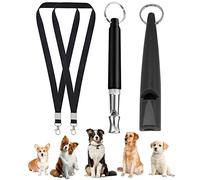 SCJJZ sifflet ultrason chien,sifflet chien,accessoire chien,petgentle,accessoires chien,ultrason chien,Accessoires réglables à haute fréquence pour chien, sifflet pour chien avec lanière (2pcs noir)