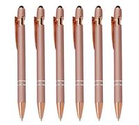 SCJJZ Stylo à bille, stylo signature noir, stylo à bille à tige en aluminium à poussoir en métal adapté au bureau de l'école et à la maison (6 or rose)