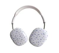 SCJLSDA Compatible avec les coques AirPods Max, fond blanc, imprimé fleur bleue, jolie coque de protection pour casque floral féminin, accessoires de casque kawaii pour AirPod Max