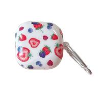 SCJLSDA Coque de protection pour Samsung Galaxy Buds FE/2 Pro/Pro/Live/Bud 2 mignon, motif kawaii fraise/cerise/lèvres, coque de protection créative pour écouteurs pour femmes et filles (myrtille)