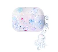 SCJLSDA Coque pour AirPods 4 génération, imprimé animal mignon de dessin animé, design brillant pour femmes et filles avec porte-clés, compatible avec AirPod Pro