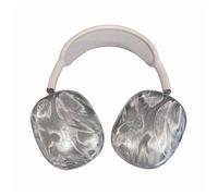 SCJLSDA Coque pour AirPods Max, fil de plumes galvanisées argent brillant, coque de protection pour casque de fille, accessoires anti-chute compatibles avec AirPods Max