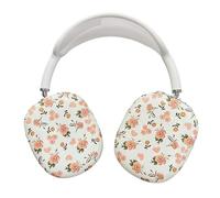 SCJLSDA Coque pour AirPods Max, joli motif floral rose, coque de protection pour écouteurs intra-auriculaires pour filles et femmes (blanc)