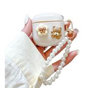 SCJLSDA Coque pour Huawei Freebuds SE 2 - Jolie coque de protection en TPU avec bracelet pour garçons et filles - Motif dessin animé - Motif floral et nœud - Ours