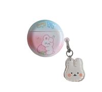 SCJLSDA Coque pour Huawei Freeclip mignonne, motif kawaii chien, lapin, éléphant, dessin animé, housse de protection créative pour écouteurs pour filles et garçons (fraise)