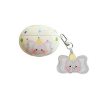 SCJLSDA Coque pour Huawei Freeclip mignonne, motif kawaii chien, lapin, éléphant, dessin animé, housse de protection créative pour écouteurs pour filles et garçons (éléphant)