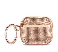 SCJLSDA Coque pour Samsung Galaxy Buds 3 FE/Buds 3/Buds 3 Pro, design à paillettes brillantes, coque de protection de luxe avec strass pour femmes et filles (doré)