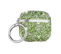 SCJLSDA Coque rigide de protection pour Samsung Galaxy Buds 3 FE/Buds 3/Buds 3 Pro - Motif à paillettes et strass - Pour femmes et filles (vert)
