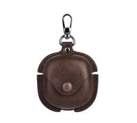 SCJLSDA Étui en cuir pour Samsung Galaxy Buds 4 / Buds 4 Pro Étui de protection avec porte-clés, housse d'écouteurs mignonne et cool pour garçons et hommes (marron)