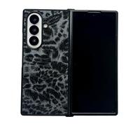SCJLSDA Étui mignon en cuir pour Samsung Galaxy Z Fold 7 - Motif léopard - Housse de protection pour femme et fille (noir)