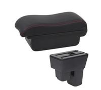 SCKCPNHNPP Boîte Accoudoir Accoudoir De Voiture en Cuir pour Jazz 2 pour Fit 2008 2009 2010 2011 2012 2013 Boîte De Rangement Surface Incurvée Accessoires(A Red Line No USB)