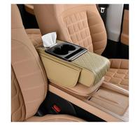 SCKCPNHNPP Boîte Accoudoir Accoudoir Voiture Coton À Mémoire Forme 7.5 Cm D'épaisseur Coussin Soutien Coudes Repose-Bras avec Poche pour Mouchoirs Et Porte-gobelet(Beige)