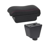 SCKCPNHNPP Boîte Accoudoir pour Clio 4 3 III IV Accoudoir De Voiture Boîte De Rangement Support Cendrier Accessoires De Surface Incurvée(B1 Black Red 3USB)