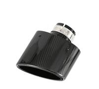 SCKCPNHNPP Embout Silencieux Entrée Universelle 48/51/54/57/60/63/67/70/73/77mm Sortie 150mm 1 Pièce Ovale Brillant Embout D'échappement Silencieux Double Embout Échappement(Right 48MM)