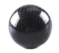 SCKCPNHNPP Pommeau Levier Vitesses Pommeau de levier de vitesse en Fiber de carbone levier de manette de vitesse forme de boule ronde Auto noir rouge voiture universelle Antidérapant Couvercle(Black)