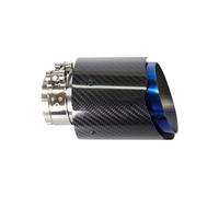SCKCPNHNPP Silencieux D'échappement Embout D'échappement Droit en Acier Inoxydable Bleu Brillant en Carbone pour Voiture 1 Pièce Embouts Silencieux(Inlet60 Outlet89)