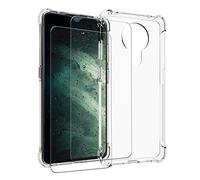 SCL Coque Compatible avec Nokia 5.3 avec 2 Verre Trempé Nokia 5.3 TPU Coque [Transprent] Protection écran Technologie Anti-Rayures et D'absorption de Chocs
