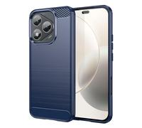 SCL Coque de téléphone pour HONOR 400 Lite - Texture brossée antidérapante avec design en fibre de carbone - Housse de protection antichoc en TPU souple - Bleu