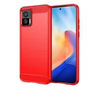 SCL Coque pour Moto Edge 30 Neo Case Motorola Edge 30 Neo Case [Rouge] Effet fibre de carbone Gel Grip Cover [Anti-rayures] [Anti-collision] Coque compatible avec Motorola Edge 30 Neo