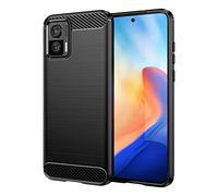SCL Coque pour Moto Edge 30 Neo Coque Motorola Edge 30 Neo [Noir], Effet Fibre de Carbone Gel Grip Housse de Protection [Anti Rayures] [Anti-Collision] Coque Compatible avec Motorola Edge 30 Neo