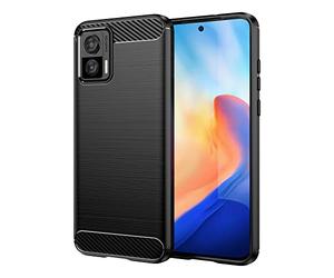 SCL Coque pour Moto Edge 30 Neo Coque Motorola Edge 30 Neo [Noir], Effet Fibre de Carbone Gel Grip Housse de Protection [Anti Rayures] [Anti-Collision] Coque Compatible avec Motorola Edge 30 Neo