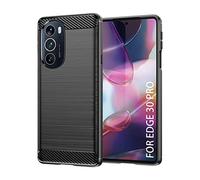 SCL Coque pour Moto Edge 30 Pro Coque Motorola Edge 30 Pro [Noir], Effet Fibre de Carbone Gel Grip Housse de Protection [Anti Rayures] [Anti-Collision] Coque Compatible avec Motorola Edge 30 Pro