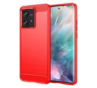 SCL Coque pour Moto Edge 40 Neo Coque Motorola Edge 40 Neo [Rouge], Effet Fibre de Carbone Gel Grip Housse de Protection [Anti Rayures] [Anti-Collision] Coque Compatible avec Motorola Edge 40 Neo