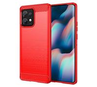 SCL Coque pour Moto Edge 40 Pro Coque Motorola Edge 40 Pro [Rouge], Effet Fibre de Carbone Gel Grip Housse de Protection [Anti Rayures] [Anti-Collision] Coque Compatible avec Motorola Edge 40 Pro