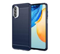 SCL Coque pour Moto G52 Coque Motorola G52 [Bleu], Effet Fibre de Carbone Gel Grip Housse de Protection [Anti Rayures] [Anti Collision] Coque Compatible avec Motorola Moto G52
