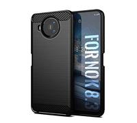 SCL Coque pour Nokia 8.3 Coque pour Nokia 8.3 Coque, Texture en Fibre de Carbone Brossée, Technologie Anti-Rayures et D'absorption de Chocs - Noir