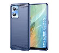 SCL Coque pour OnePlus Nord CE2 5G Coque OnePlus Nord CE2 Coque de téléphone [Bleu], Effet Fibre de Carbone Gel Grip Housse de Protection [Anti-rayures] [Anti-collision] Coque compatible avec OnePlus