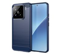 SCL Coque Xiaomi 15 - Texture brossée antidérapante avec design en fibre de carbone - Coque de protection antichoc en TPU souple pour BBBBBB - Bleu