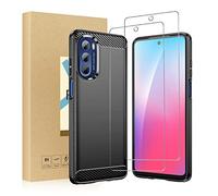 S ilm de protection d'écran et étui compatibles avec Moto G Stylus 5G 2022, lot de 2 protecteurs d'écran et 1 coque noire pour Motorola G Stylus 5G 2022