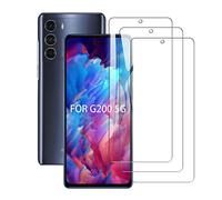 SCL Lot de 3 films de protection d'écran en verre trempé pour Motorola Moto G200, installation facile, compatible avec coque, sans bulles, 9H