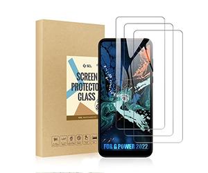 SCL Lot de 3 films de protection d'écran pour Moto G Power 2022 - En verre trempé 9H - Anti-rayures - Moins de traces de doigts