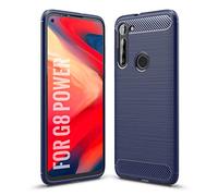 SCL Moto G8 PowerCoque Motorola G8 Power [Bleu] Coque de Protection en Fibre de Carbone Série Exquise avec Technologie Anti-Rayures et D'absorption de Chocs