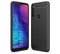 SCL Moto One Macro Coque Moto G8 Play Coque Motorola One Macro Coque Motorola G8 Play [Noir] Coque de Protection en Fibre de Carbone Série Exquise avec Technologie Anti-Rayures
