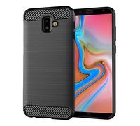 SCL Samsung Galaxy J6 Plus Coque, Samsung Galaxy J6 Plus Coque de Protection en Fibre de Carbone série exquise avec Technologie Anti-Rayures et d'absorption de Chocs pour Samsung Galaxy J6 Plus-Noir