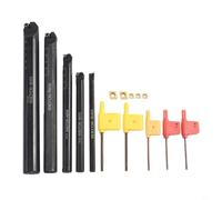 SCLCR Lot de 5 supports de barre d'alésage en carbure de tungstène 7-20 mm pour tour CNC, travail du métal, angle d'approche de 95°, acier au carbone, comprend T8/pour clés T15