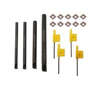 SCLCR06 Lot de 7 porte-outils de tour avec dix inserts de coupe en carbure CCMT0602