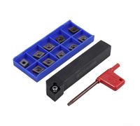 SCLCR1616H09 Porte-outils de tour en alliage d'acier avec barre d'alésage de 16 x 100 mm et 10 inserts en carbure CCMT09T304 pour tournage externe et précision des applications de travail des métaux