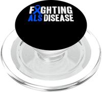 Sclérose latérale amyotrophique Blue Ribbon Fighting ALS PopSockets PopGrip pour MagSafe